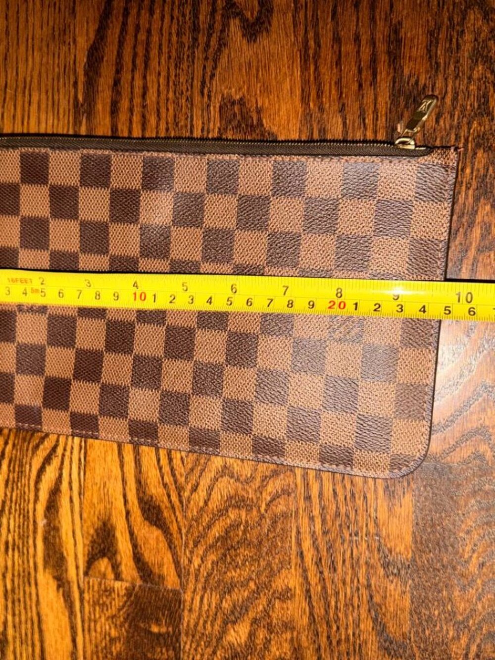 Louis Vuitton Damier Ebene Red Wristlet Clutch - Picture 2 of 6